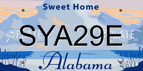 SYA29E Alabama License Plate