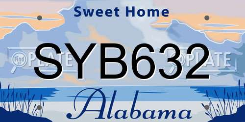 SYB632 Alabama License Plate