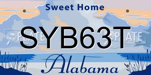 SYB63T Alabama License Plate