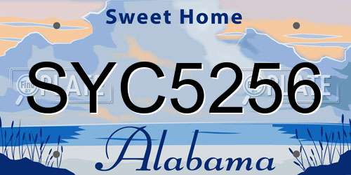 SYC5256 Alabama License Plate