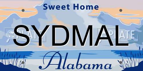 SYDMAL Alabama License Plate
