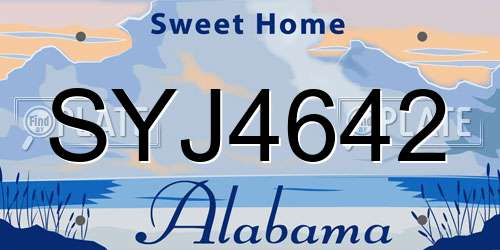 SYJ4642 Alabama License Plate