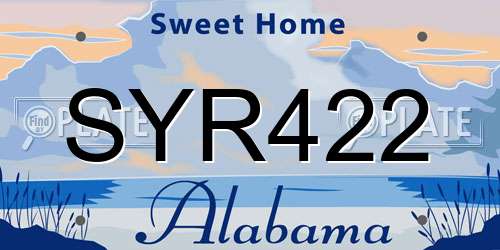 SYR422 Alabama License Plate