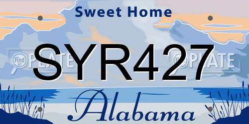 SYR427 Alabama License Plate