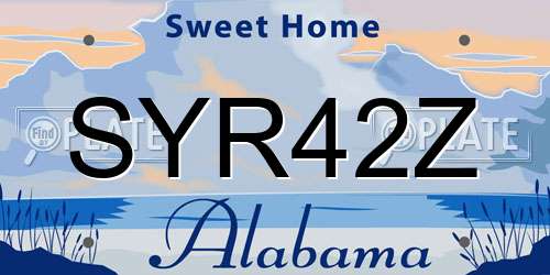 SYR42Z Alabama License Plate