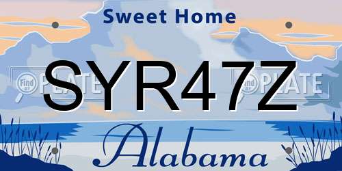 SYR47Z Alabama License Plate