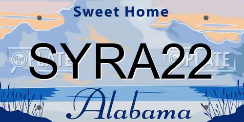 SYRA22 Alabama License Plate