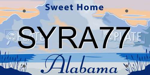 SYRA77 Alabama License Plate