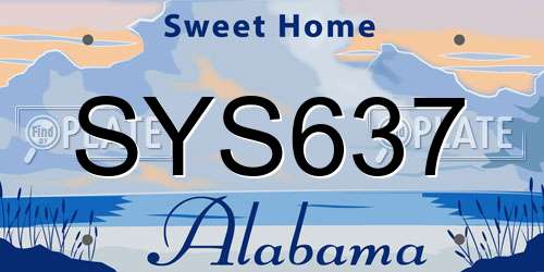 SYS637 Alabama License Plate