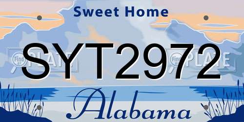 SYT2972 Alabama License Plate
