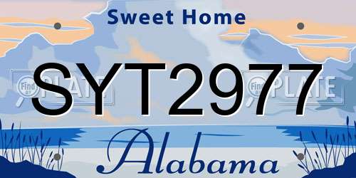 SYT2977 Alabama License Plate