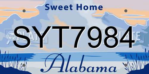 SYT7984 Alabama License Plate