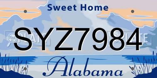 SYZ7984 Alabama License Plate