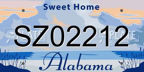 SZ02212 Alabama License Plate