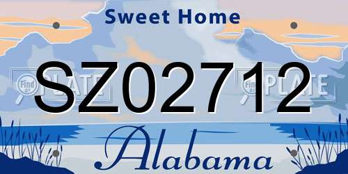 SZ02712 Alabama License Plate