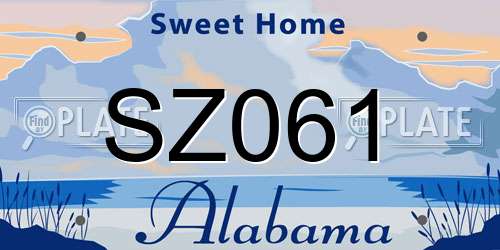 SZ061 Alabama License Plate