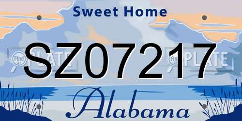 SZ07217 Alabama License Plate