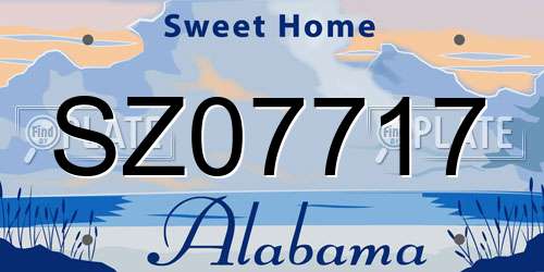 SZ07717 Alabama License Plate