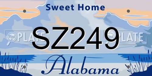 SZ249 Alabama License Plate