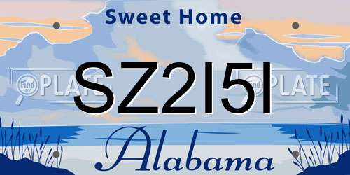 SZ2I5I Alabama License Plate