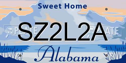 SZ2L2A Alabama License Plate