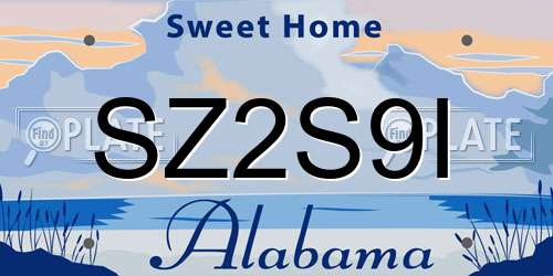 SZ2S9I Alabama License Plate