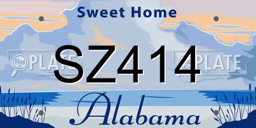 SZ414 Alabama License Plate