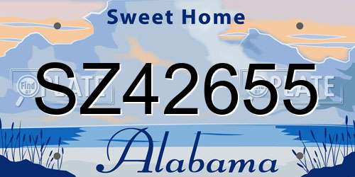 SZ42655 Alabama License Plate