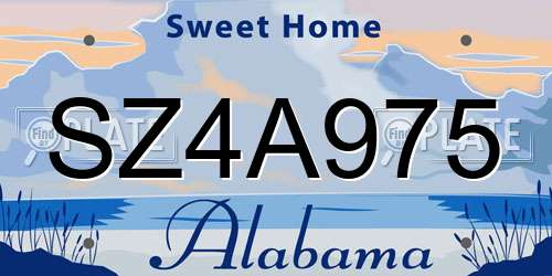 SZ4A975 Alabama License Plate