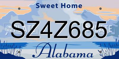 SZ4Z685 Alabama License Plate