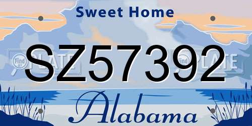 SZ57392 Alabama License Plate