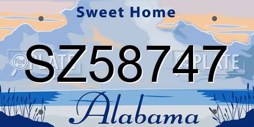 SZ58747 Alabama License Plate