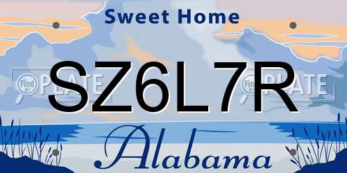 SZ6L7R Alabama License Plate