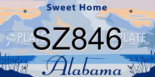 SZ846 Alabama License Plate