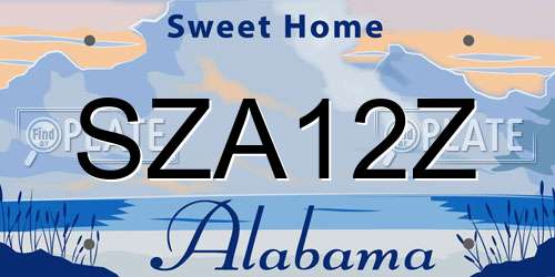 SZA12Z Alabama License Plate