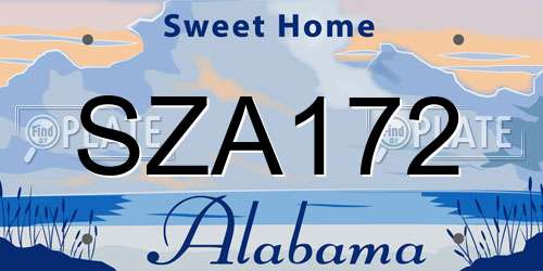 SZA172 Alabama License Plate