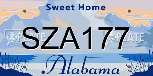 SZA177 Alabama License Plate