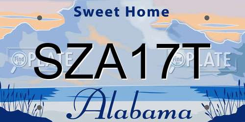 SZA17T Alabama License Plate