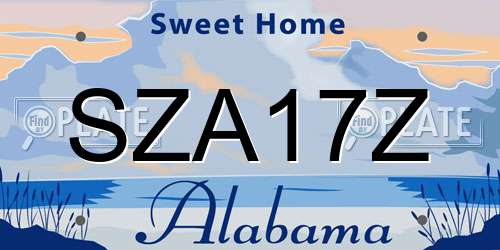SZA17Z Alabama License Plate