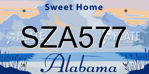 SZA577 Alabama License Plate