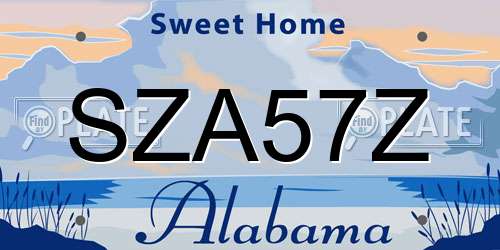 SZA57Z Alabama License Plate