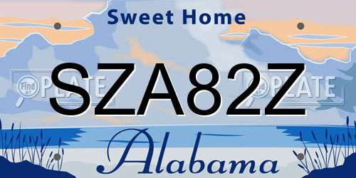 SZA82Z Alabama License Plate