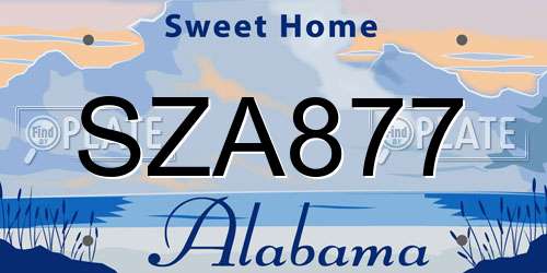 SZA877 Alabama License Plate
