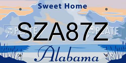 SZA87Z Alabama License Plate