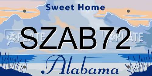 SZAB72 Alabama License Plate