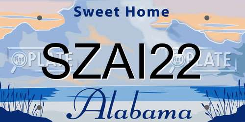 SZAI22 Alabama License Plate