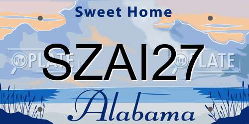 SZAI27 Alabama License Plate