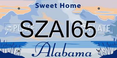 SZAI65 Alabama License Plate