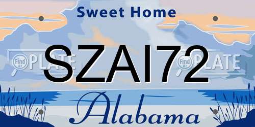 SZAI72 Alabama License Plate