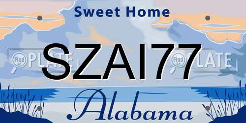 SZAI77 Alabama License Plate
